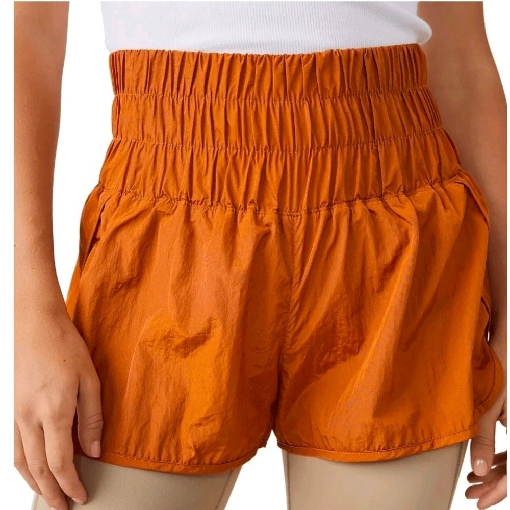 FP Movement Free People The‎ Way Home Shorts Burnt gold Smocked High Rise Small